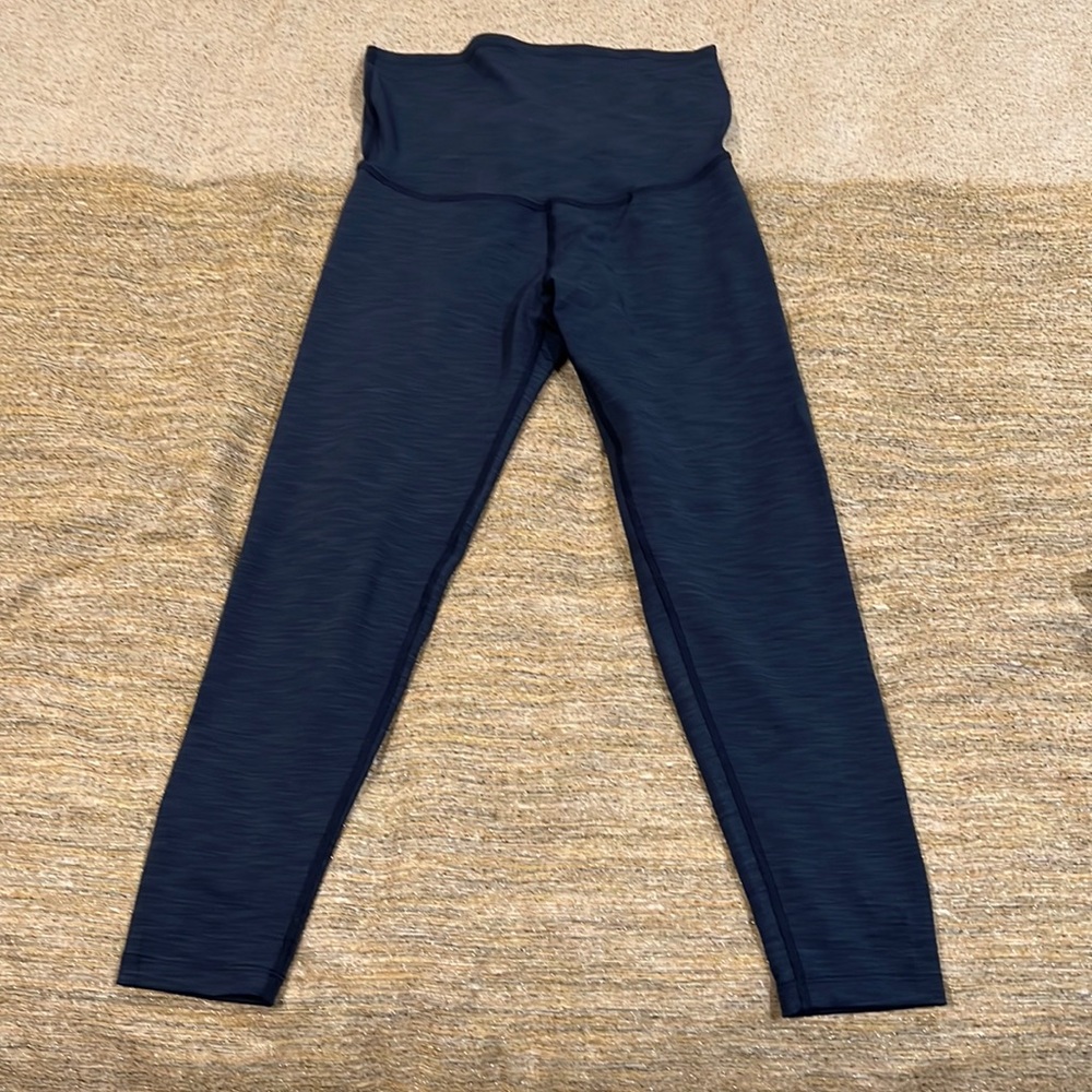 NEW Beyond yoga, beyond the bump maternity leggings in navy ribbed